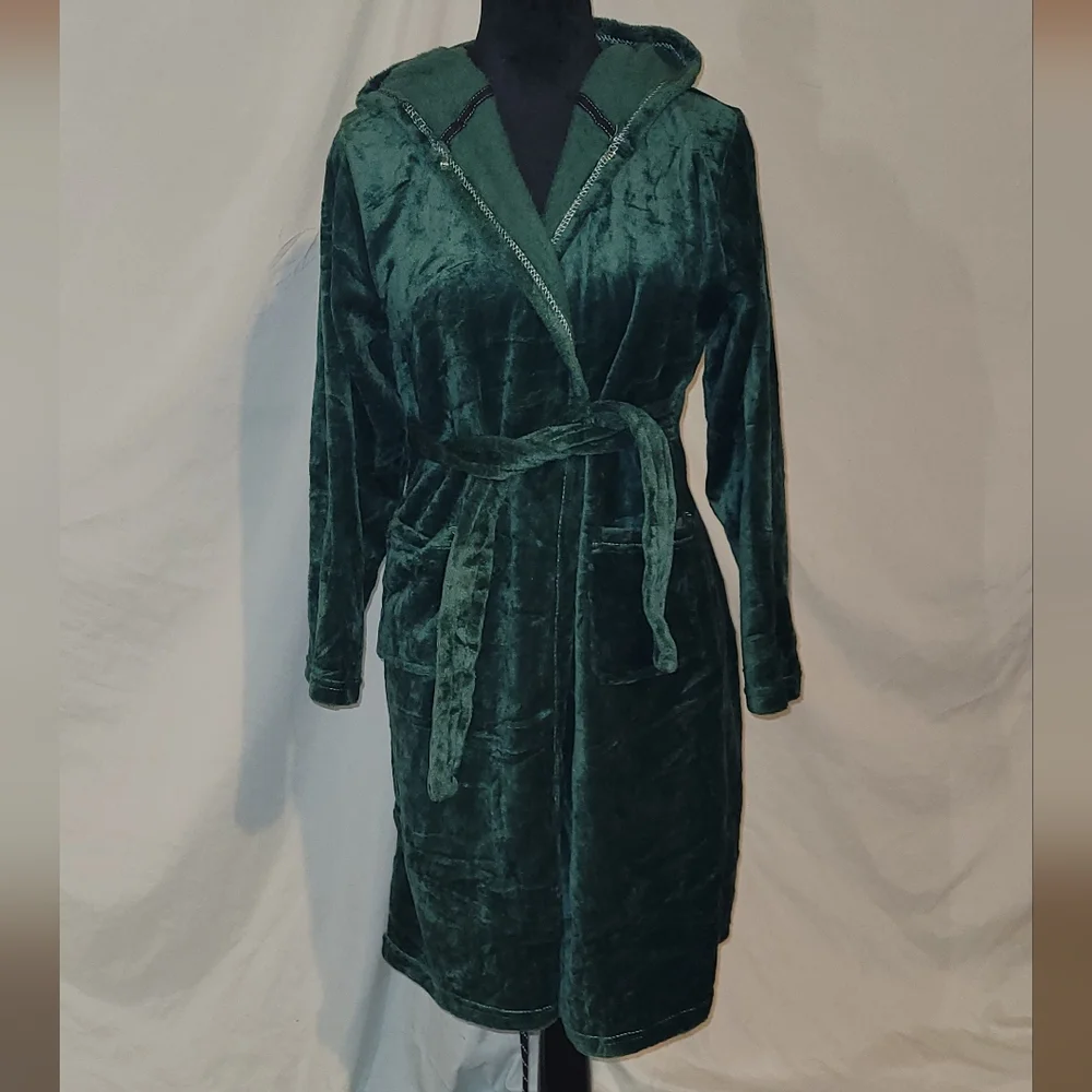 Doctor Unicorn, Dark Green Kids Fleece Hooded Robe with Belt, 10-11 Y, NWOT